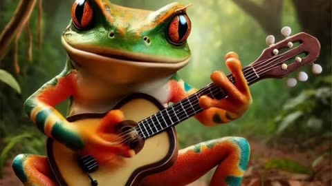 Frogs play Guitar #fypシ #fyp #muisic #instrumental #guitar #ai