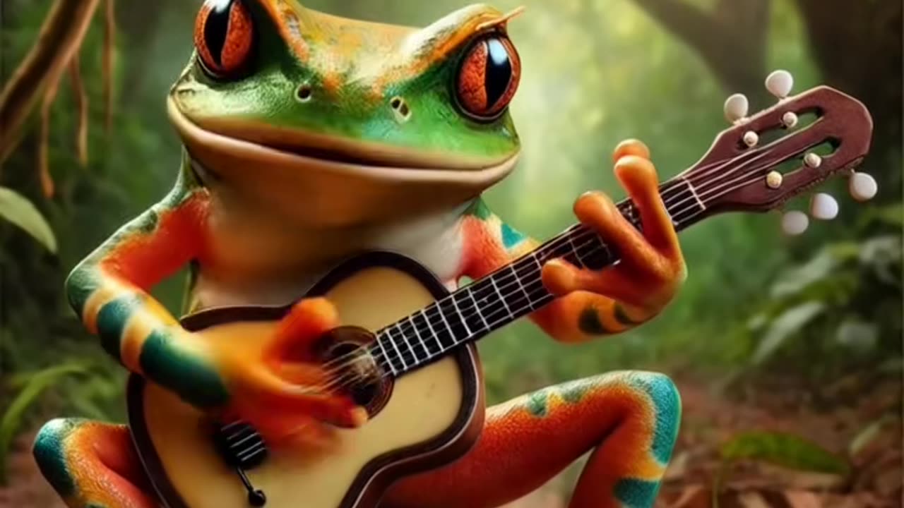 Frogs play Guitar #fypシ #fyp #muisic #instrumental #guitar #ai