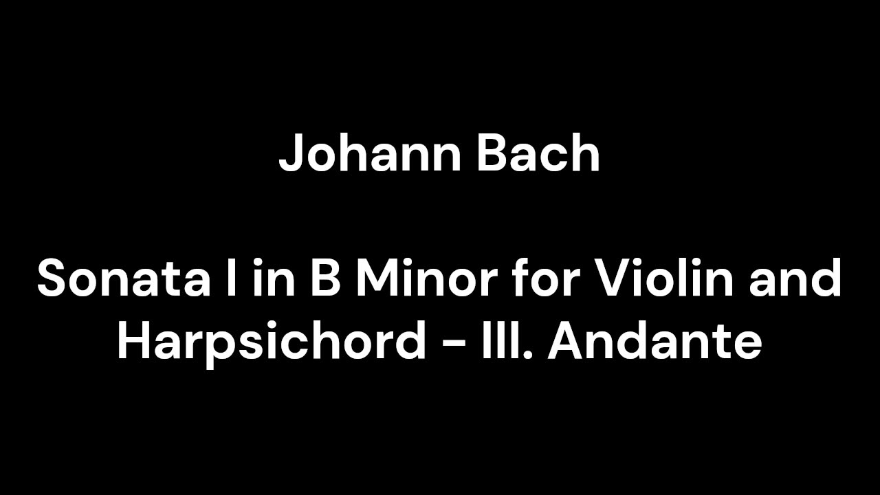 Sonata I in B Minor for Violin and Harpsichord - III. Andante