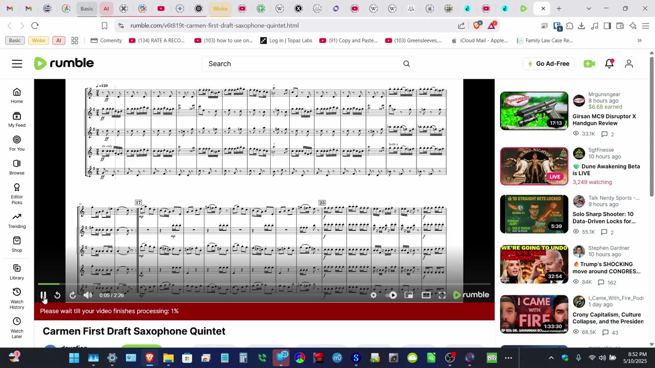 Posting a MuseScore Videoscore to Rumble