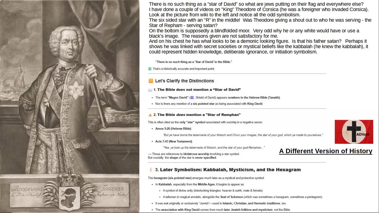 King Theodore wearing Star of Repham? No such thing as a Star of David