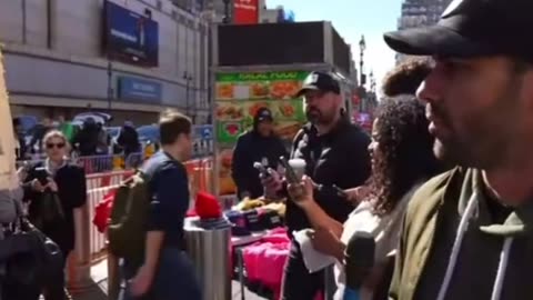 Debating democrats at Trump rally