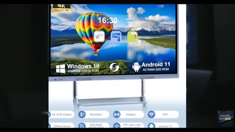 55'' Smart Board, 8+256 GB Interactive Whiteboard, 4K Electronic Digital Whitebo