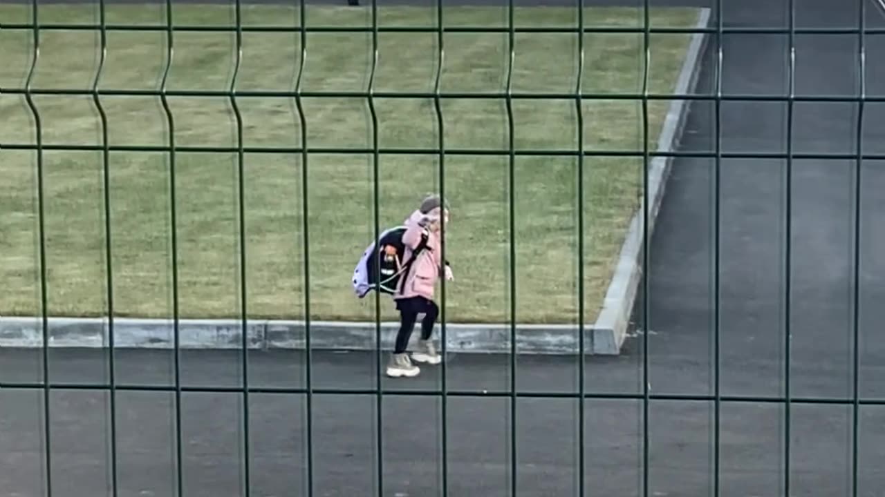 Little Girl Has a Big Fall on the Way to School