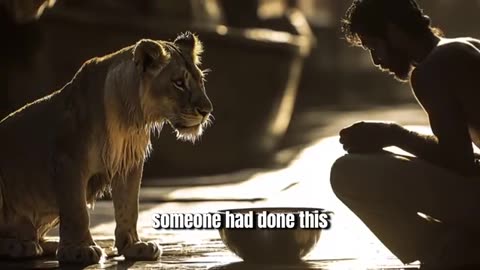 A lioness was abandoned in the ocean