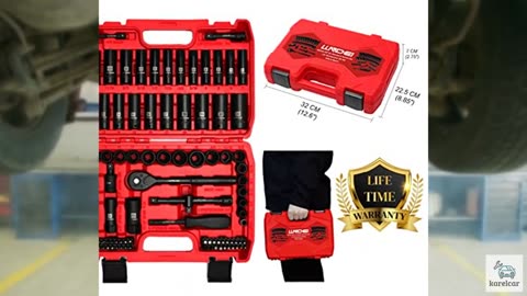 LLNDEI 3/8”Drive Impact Socket Set,Standard SAE(5/16 to 3/4-Inch) Metric Size(8-