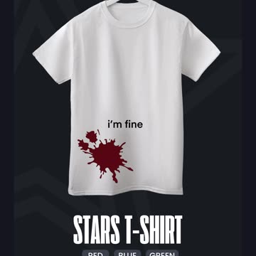 Irony Dark Humor Im Fine Minimalist Blood Splash Mental Health Design