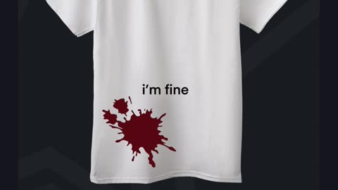 Irony Dark Humor Im Fine Minimalist Blood Splash Mental Health Design