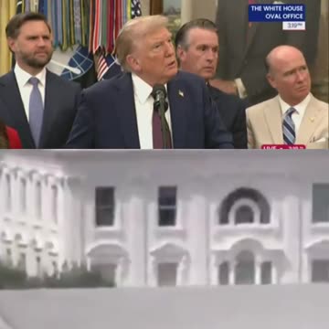 Trump reacts to the viral video of a large object supposedly being thrown from a White House window