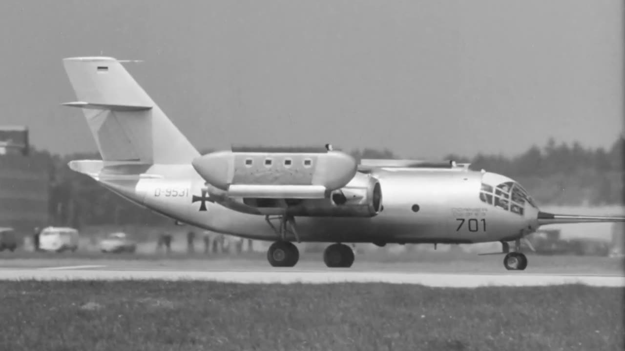 Dornier Do 31 E3 ten-engined VTOL transport third prototype during trials circa 1967