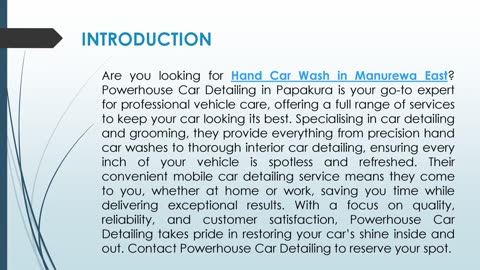 Are you looking for Hand Car Wash in Manurewa East?