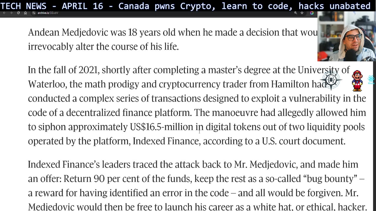Daily Tech News - Ep 26 - Canada pwns Crypto, learn to code, hacks unabated