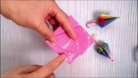 how to make origami umbrella and strawberry