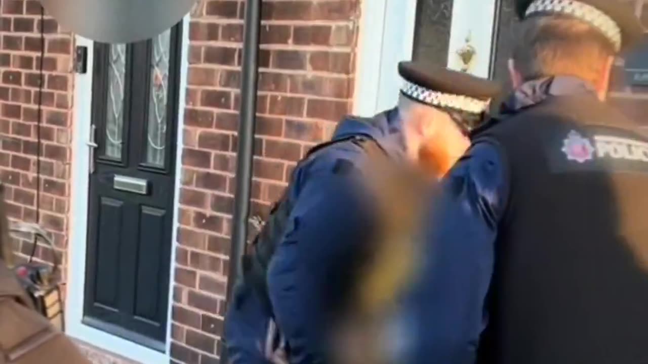 British police in action.