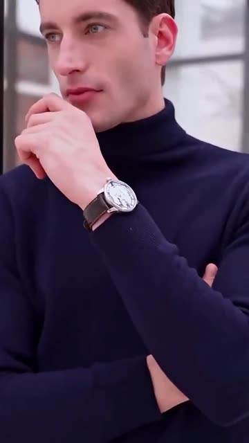 Men’s Solid Color Stand Collar Sweater – Autumn Winter Warm Knit