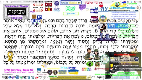 SHOW NOTES: Breakfast with Elli - S7E193 - SUNDAY - 25 May 2025 - 27 Iyar - 5785
