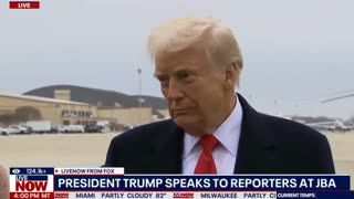 President Trump stares down reporter after he was hit in the face with a microphone.