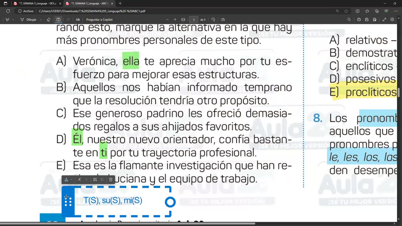 AULA 20 REGULAR 2025 - 1 | Semana 05 | Lenguaje