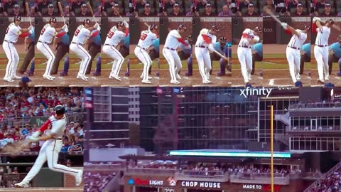 Prototype 501: Atlanta Braves Matt Olson hits the roof of the Chop House