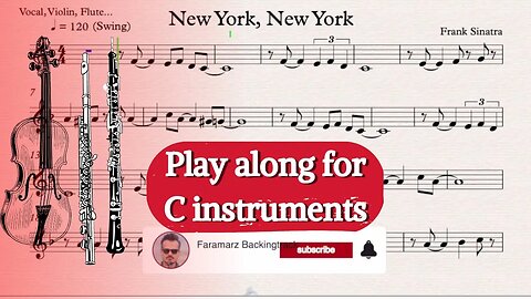 New York, New York - Frank Sinatra | Play along for C instruments