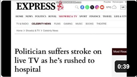 Politician suffers stroke on live TV - he’s rushed to hospital
