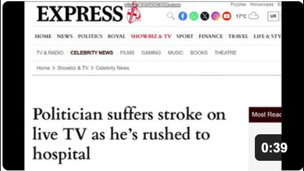 Politician suffers stroke on live TV - he’s rushed to hospital