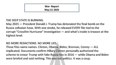 WAR REPORT - MAY 21 2025 - THE DEEP STATE IS BURNING