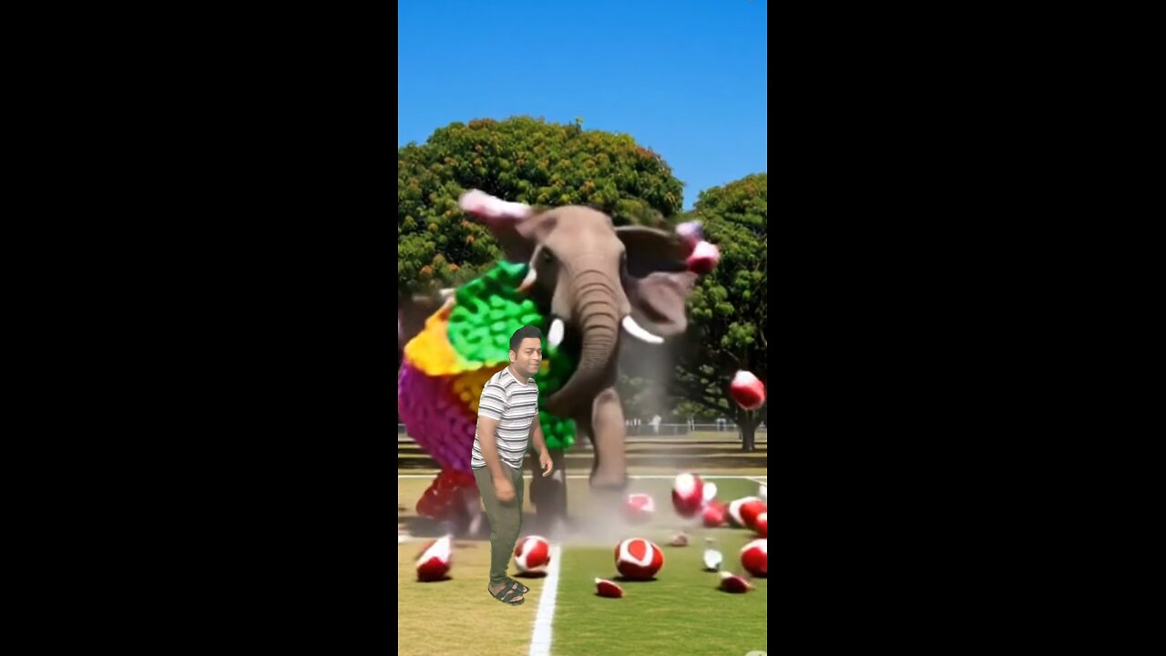 The Elephant mascot assistant placed on the Football field is popular | #viral #shorts🐘🤯