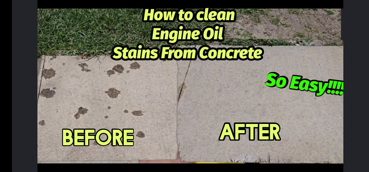 Easily clean engine oil stains from concrete