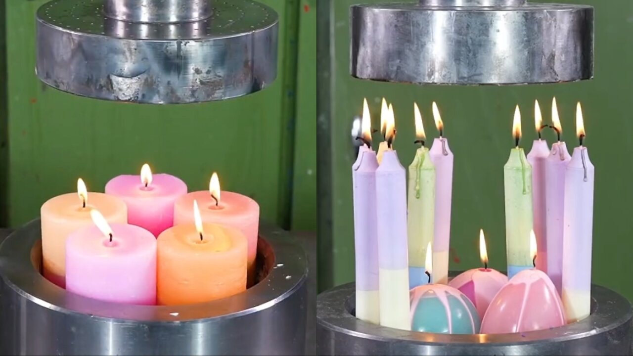 #Hydraulic_piston_vs_candles_ASMR🔥😍