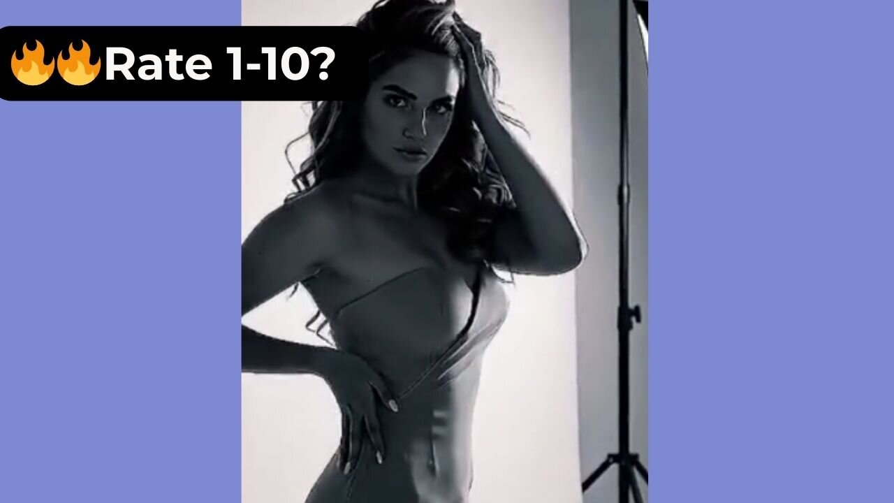 🔥 Rate Her Look in This Black & White Video 1-10? 😍 Supermodel 4K