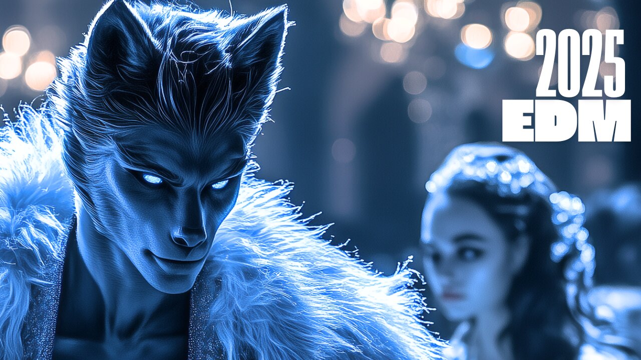 Elegant Guests Wear Wolf Masks In A Gothic Castle Setting