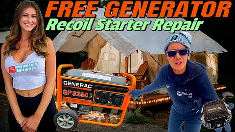 Free Generac GP3250 Generator Recoil Starter Pull Rope & Fuel Petcock Repair