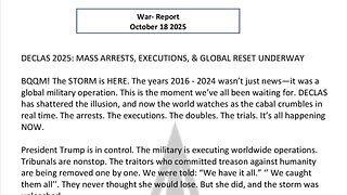 WAR REPORT - OCT 18 2025 - THIS IS THE GREAT AWAKENING