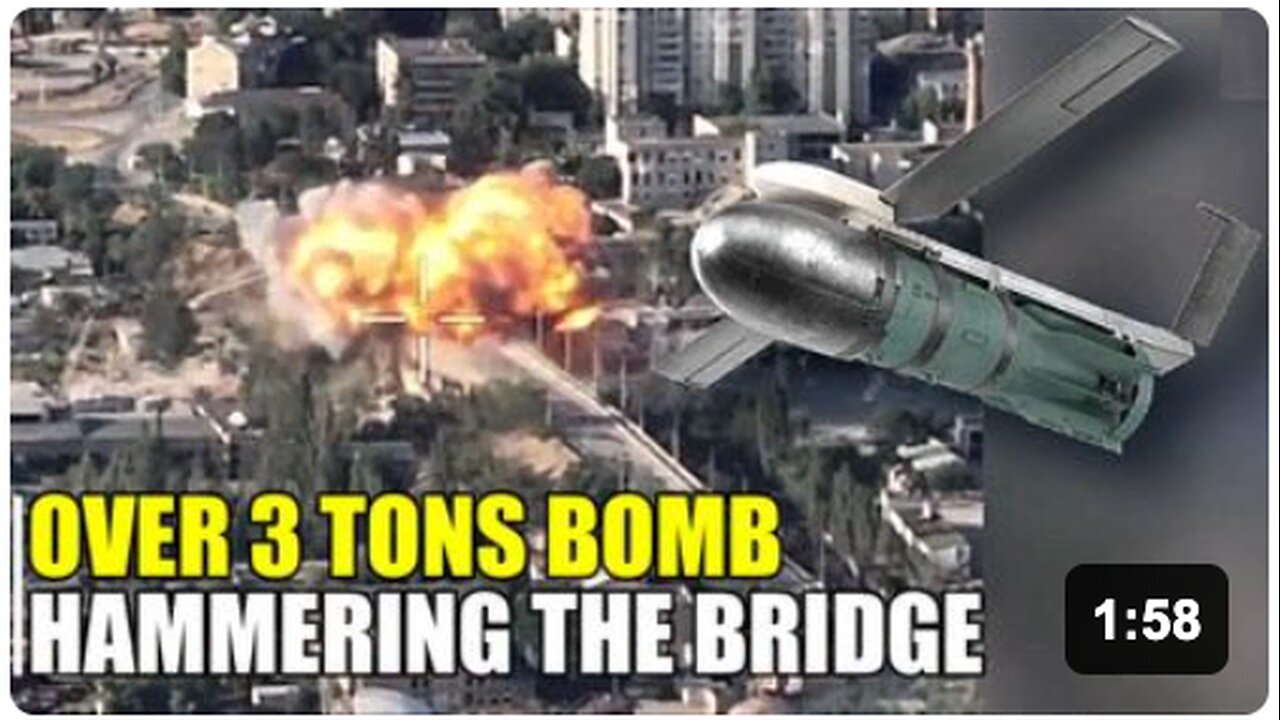 Kherson-Korabelov bridge get a deadly strike by a 3 ton bomb!