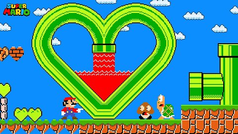 Everything Mario touches turns into hearts