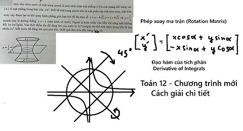 Toán 12: Một bồn chứa nước có mặt xung quanh là một hình nhận mặt phẳng (a) là mặt phẳng đối