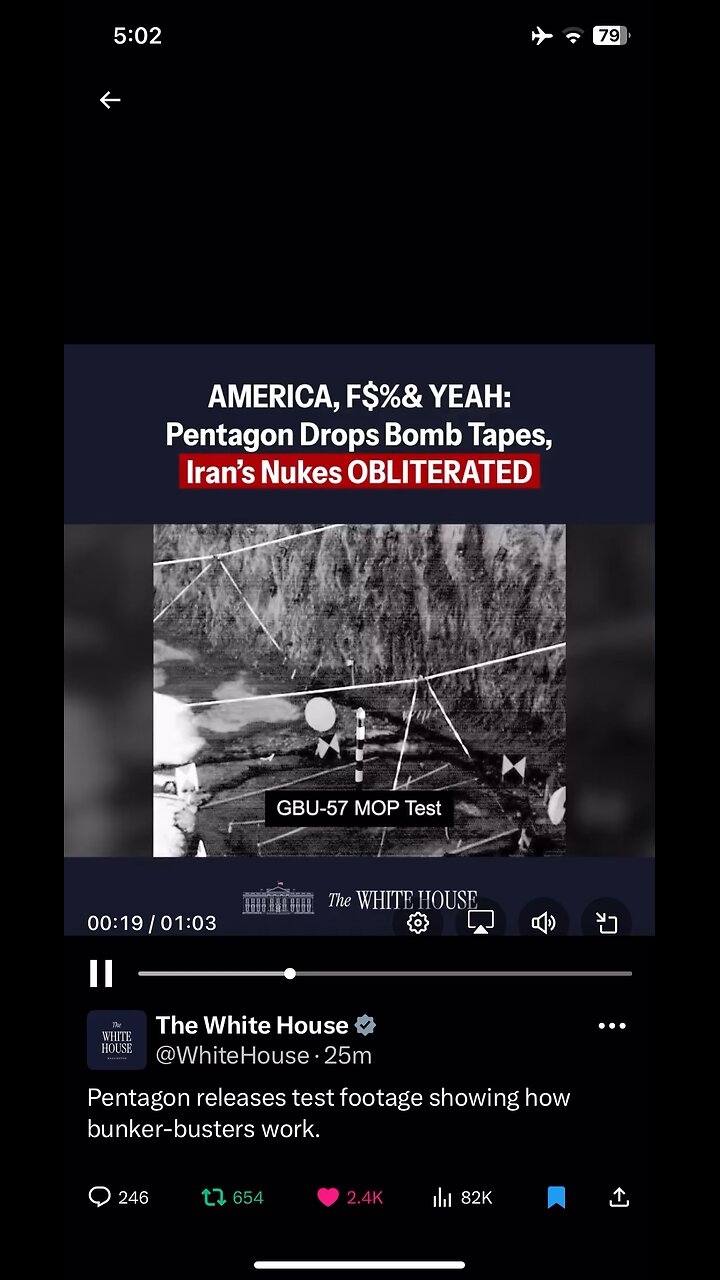 The White House : video dropping bomb