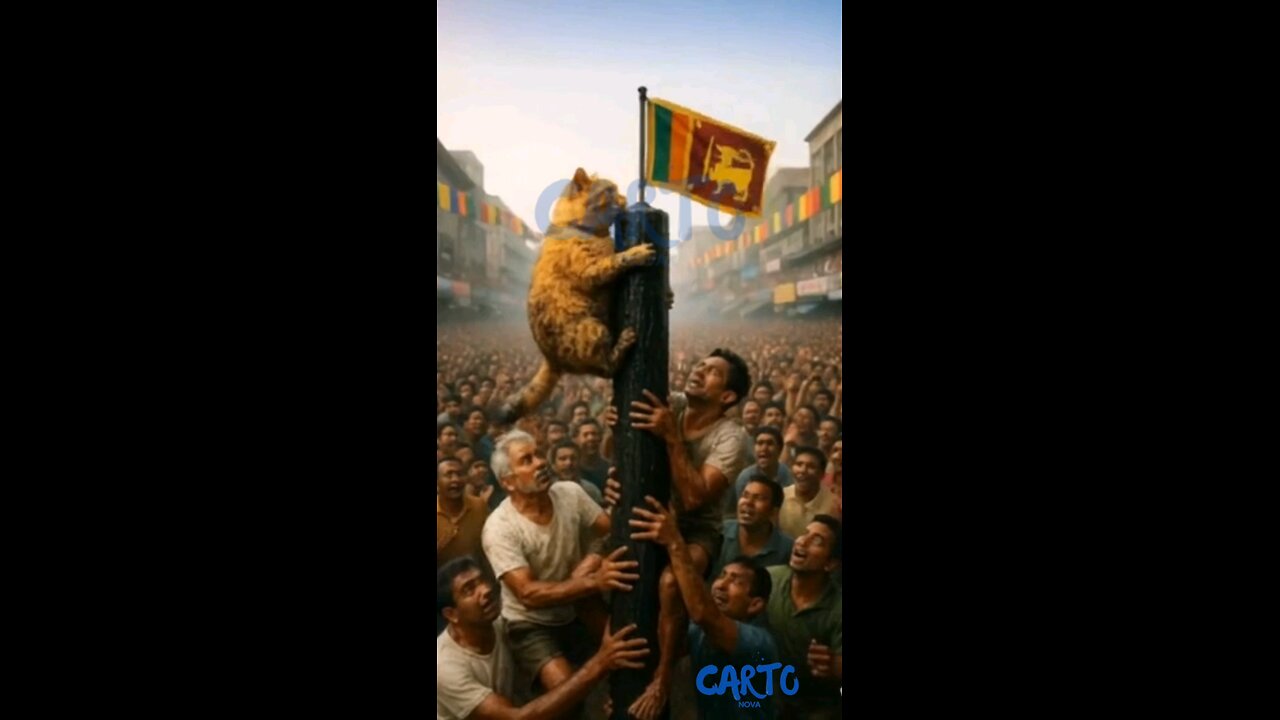 Cat Takes on Sri Lanka's New Year Sports Challenge! #ai #cat #shortvideo #srilanka #aurudu #trend