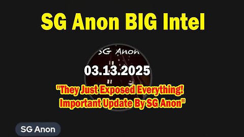 SG Anon BIG Intel Mar 13: "They Just Exposed Everything! Important Update By SG Anon"