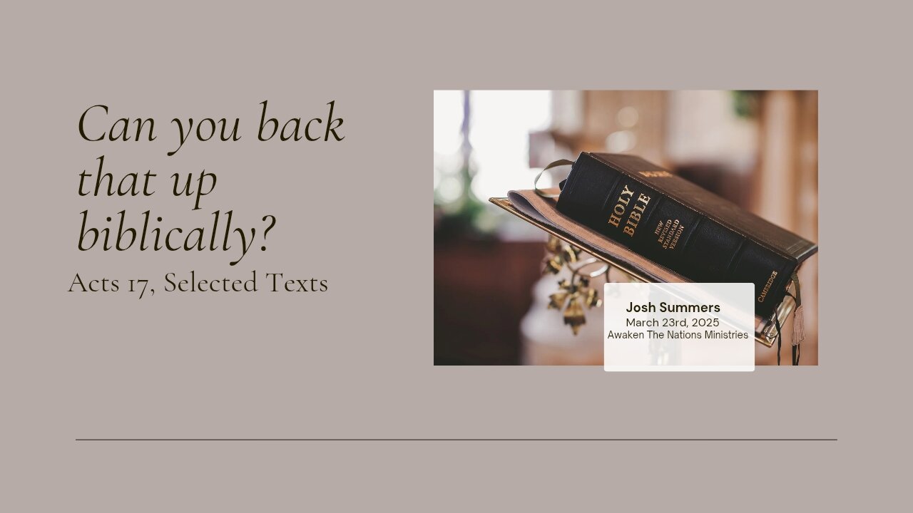Can you back that up biblically?
