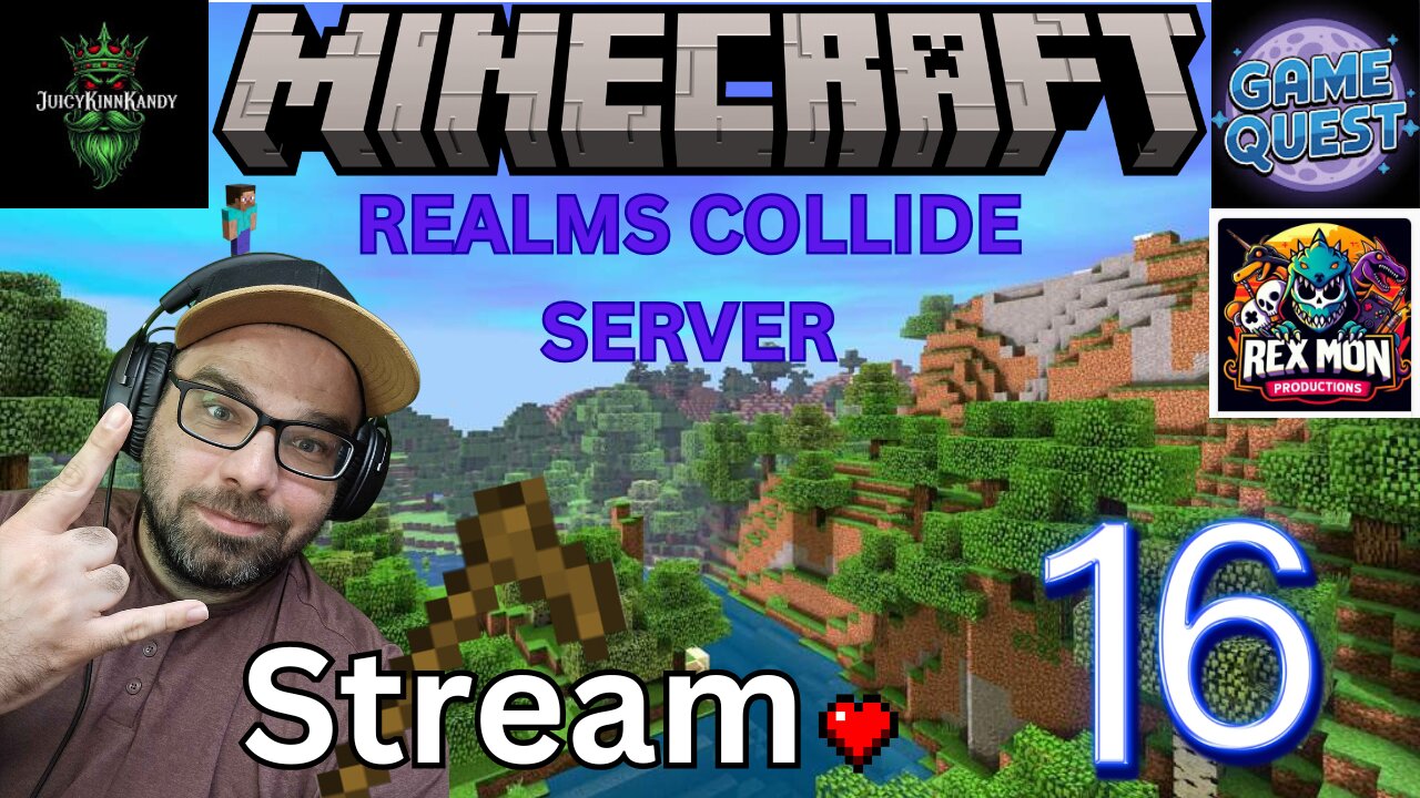 Playing Minecraft with GameQuest1552, Rexmon, and JuicyKinnKandy! Stream 16