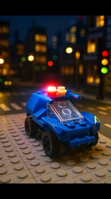 Building a Mini Lego Police Car (Stop Motion)