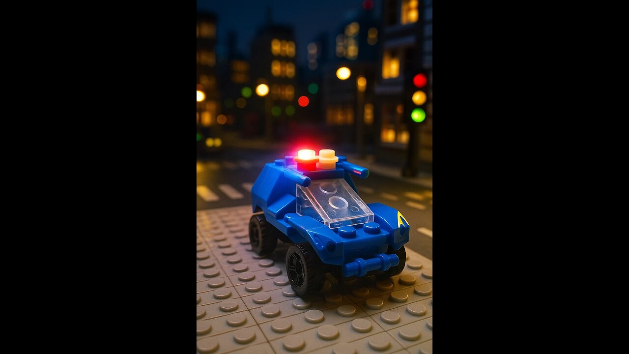 Building a Mini Lego Police Car (Stop Motion)