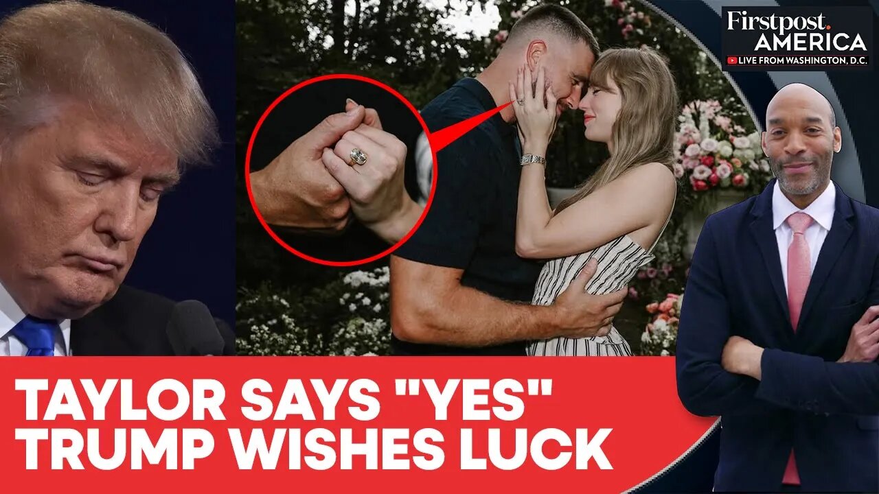 Taylor Swift & Travis Kelce Engaged: Trump, Starbucks, Krispy Kreme Join In | Firstpost America|N18G