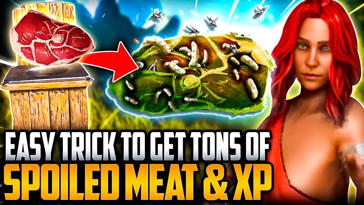 Easy Trick To Get Tons Of Spoiled Meat & XP Early Game | Ark ASA