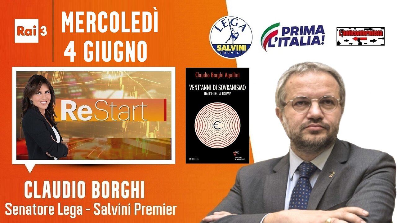 🔴 Interventi del Sen. Claudio Borghi ospite a "ReStart" (04/06/2025).