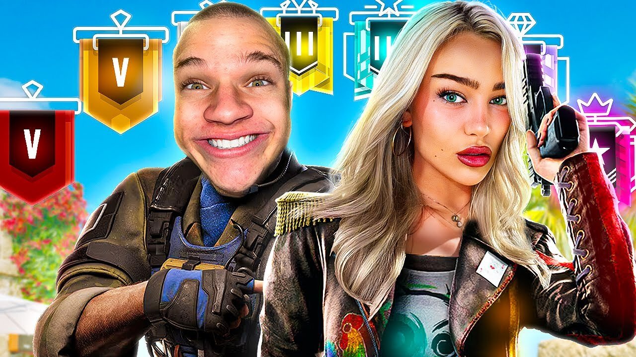 2v2 vs EVERY Rank w_ MY GIRLFRIEND (Rainbow Six Siege)