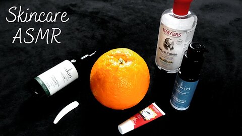 ASMR Skincare on an Orange 🍊 (whispers, scratching, tapping)