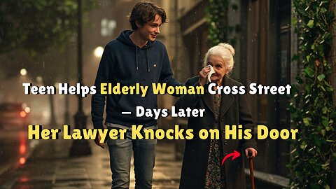 Teen Helps Elderly Woman Cross Street — Days Later, Her Lawyer Knocks on His Door